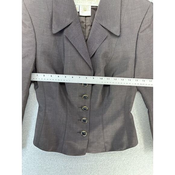 Vintage Escada Margaretha Ley Womens Size 38 Blazer Dark Gray 5 Button - Picture 3 of 13